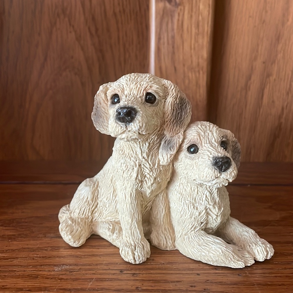 Vintage Stone Critters Lab Pups
